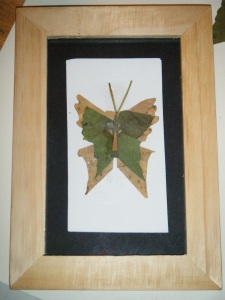 Framed Pressed Leaf Butterfly